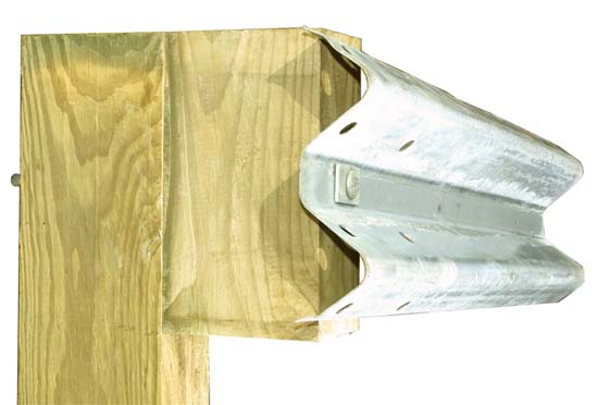 W-Beam Guardrail w/ 6' Wood Post & Block Assembly