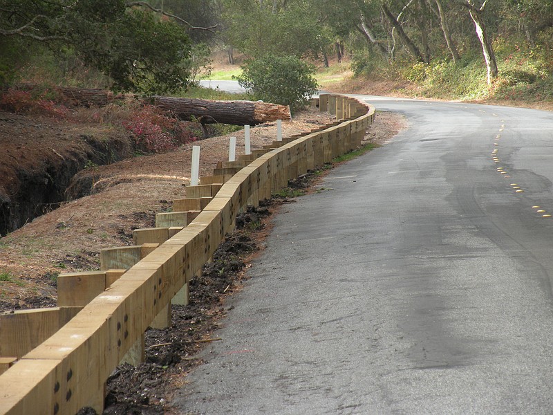 Steel Backed Timber Guardrail