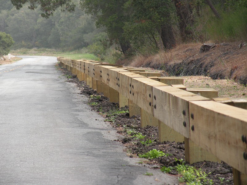 Steel Backed Timber Guardrail